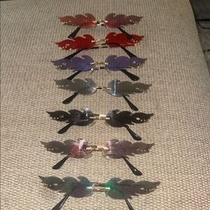 Stylish Multicolor Winged Sunglasses Set